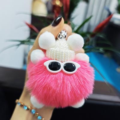 Imitation Plush Briquettes Pendant Car Key Bag Cartoon Plush Doll Pendant Trendy Cool Keychain
