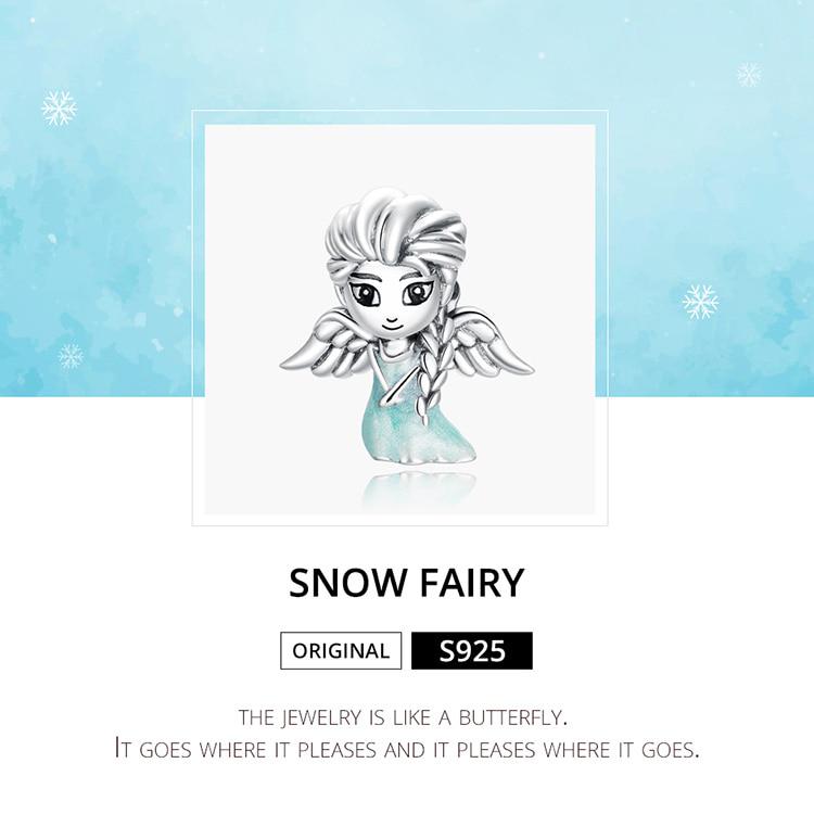 Bamoer 925 Sterling Silver Snow Fairy Charm for Original Silver Bracelet Fine Jewelry DIY Bangle Beads