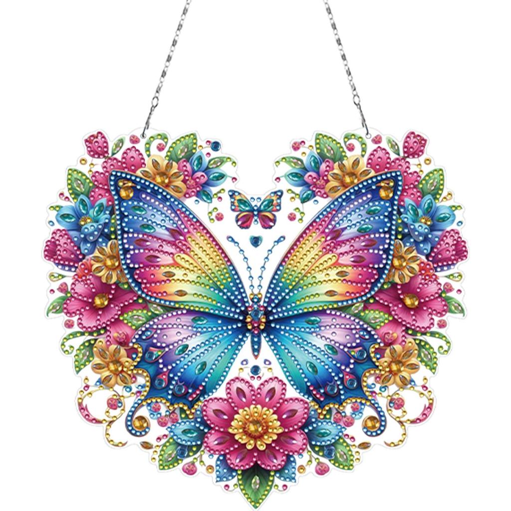 Acrylic Special Shape Mushroom Hut Rhinestone Diamond Art Pendants DIY Diamond Art Pendant Kit Diamond Painting Hanging Pendant