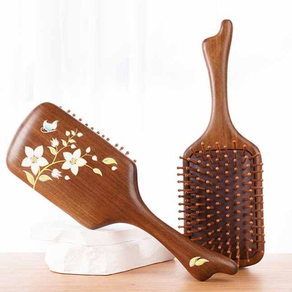 Anti Static Sandalwood Hair Comb Portable Air Bag Massage Comb Air Cushion Comb  Curly Hair