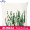 Simple Plant Print Pattern Home Decor Pillowcase Bedroom Living Room Sofa Decoration Polyester Cushion Cover with Zipper