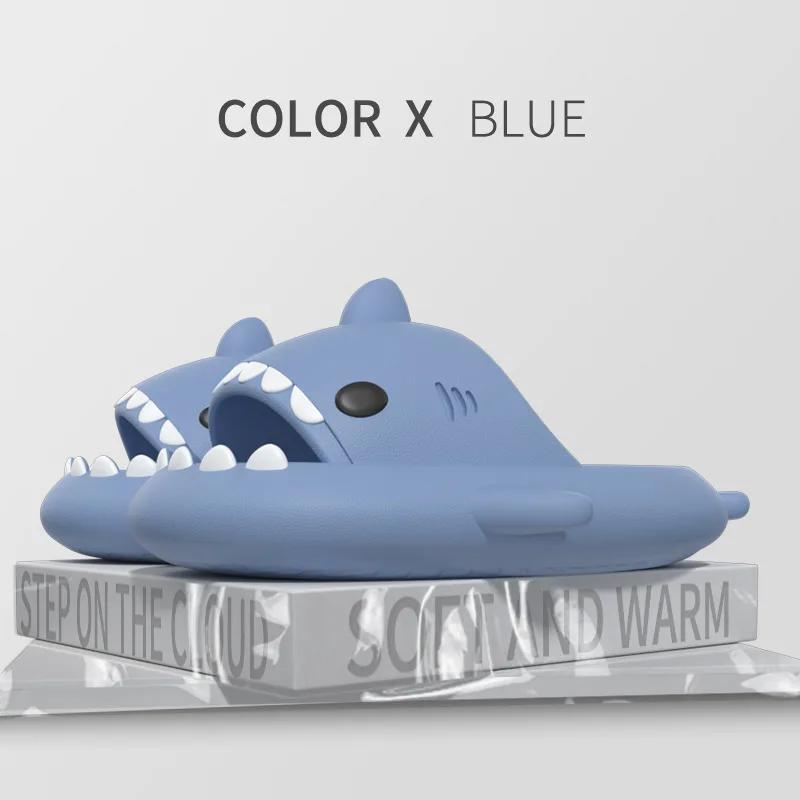 Women Cartoon Shark Slippers Men Indoor Bathroom Slides Summer Couple Fashion Flat Shoes Sandals Home Soft EVA Beach Flip Flops 40-41 синий 1529₽