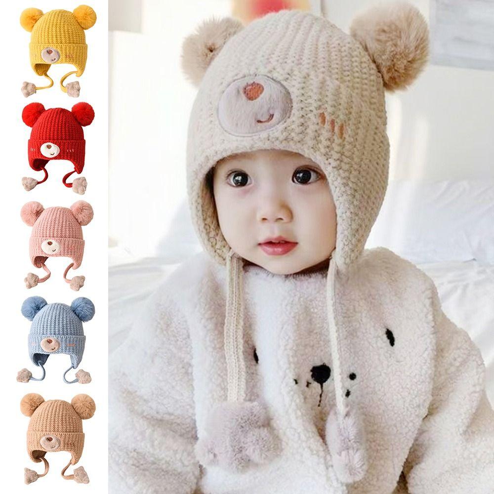 Warm Material Baby Hat Cute Design Ear Protection Hat Children's Woolen Hat  Autumn Season