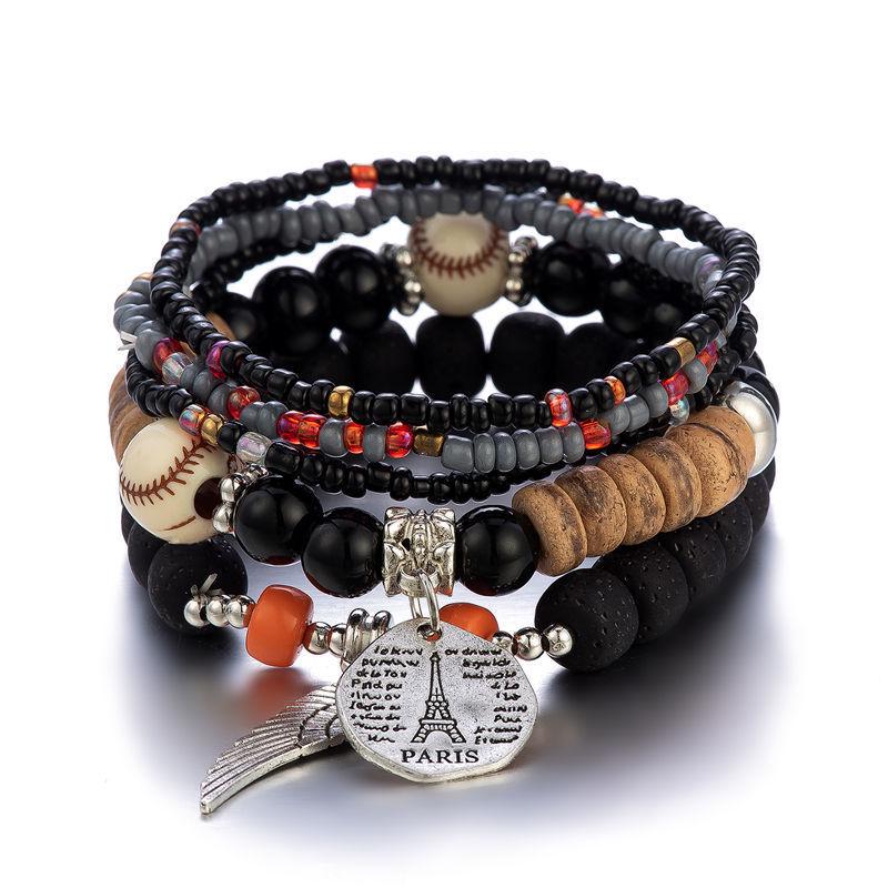 Bohemian Ethnic Multi-Layered Colorful Beaded Bracelet Set for Women