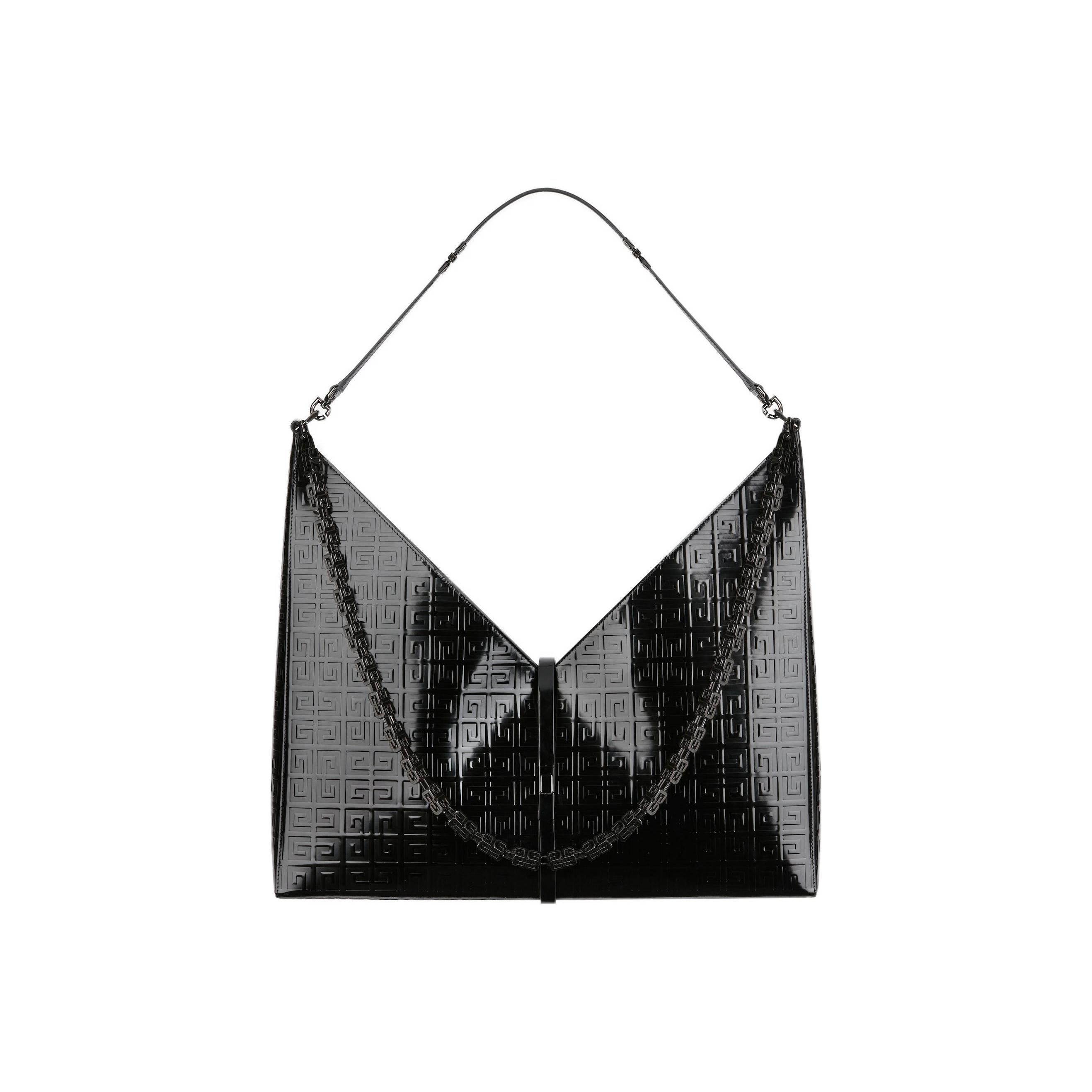 

Givenchy Cut-Out 4G Logo Pattern Embossed Glossy Leather Tote Crossbody Shoulder Bag Women Bags Black BB50GZB1HD-001 Basic Set (Bag+Dust Bag)