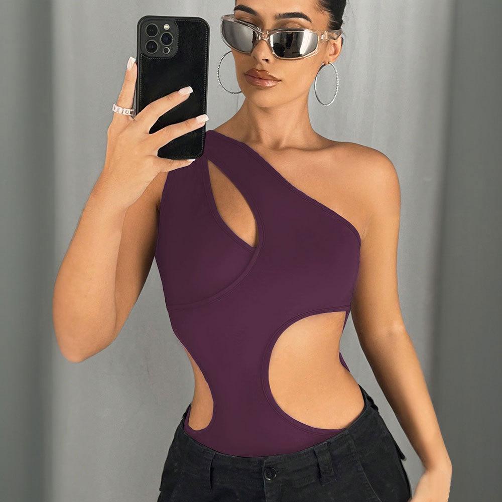

Irregular Design Trendy Jumpsuit New Spring-Summer Women S Clothing Tapered Pants XL фіолетовий