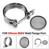 Universal 50mm BOV Block Off Plate Cap Flange Adapter+ Plug Blanking Plate Clamp