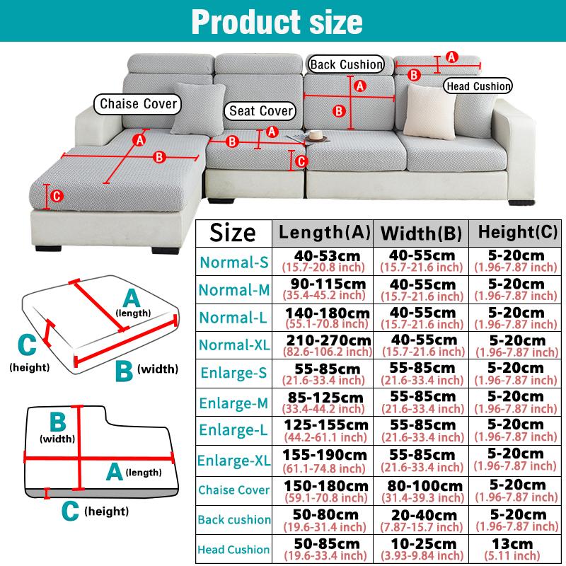 Water Resistant Seat Cushion Cover Elastic Grey Sofa Cover Furniture Protector For Pets Kids Removable