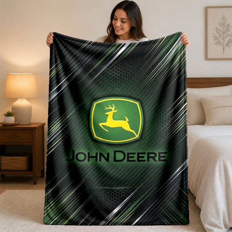 John Deere Print Flanelldecke Gemütliche Leichte Plüschdecke für Bett Sofa Haushalt