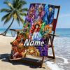 Custom Name Personalized ONE PIECE Print Beach Towel, for Trip Camping Beach Party Home Decor, Birthday Gift for Family & Friends