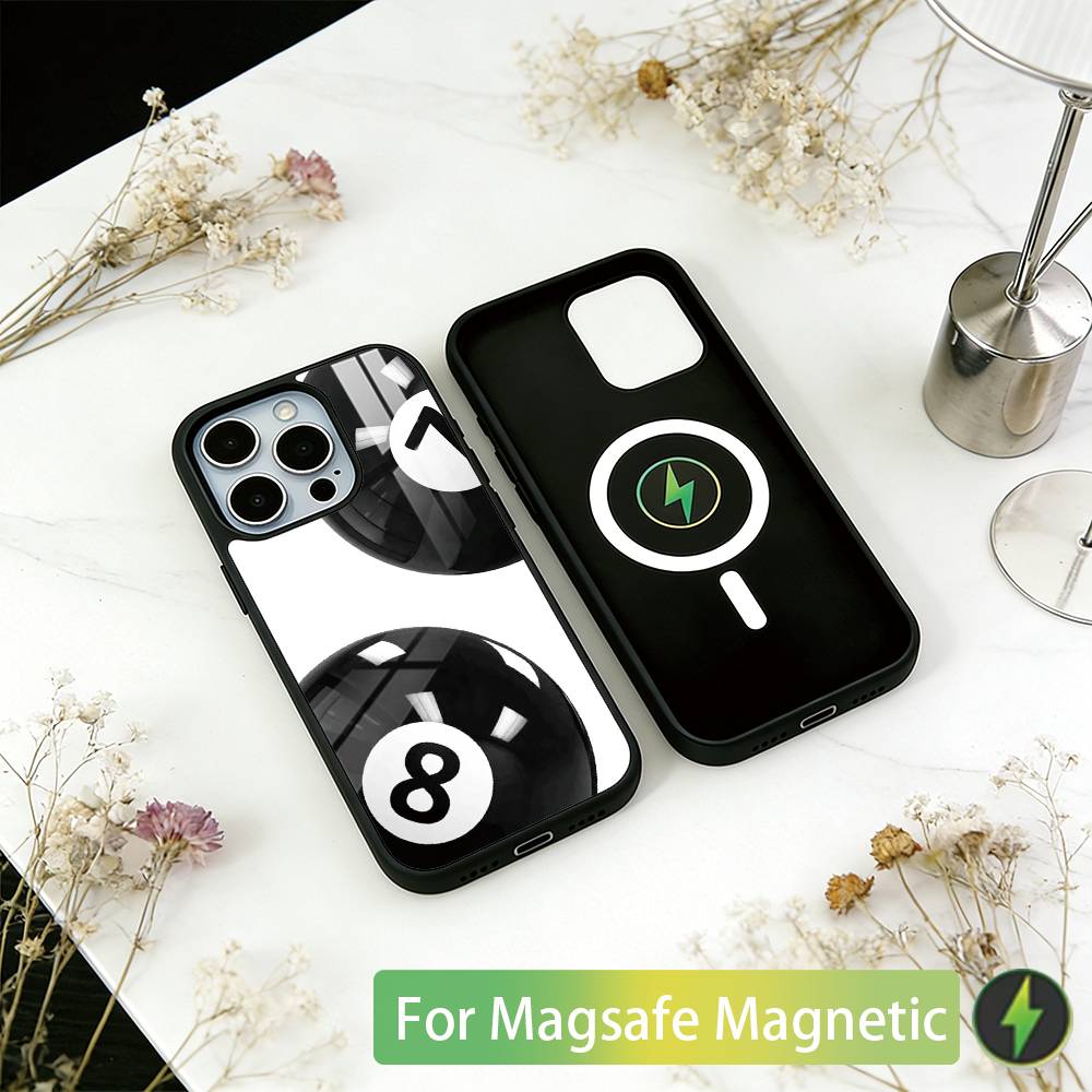 billiards Phone Case For iPhone17,16,15,14,13,12,11 Plus,Pro Magnetic For Magsafe Wireless Charging