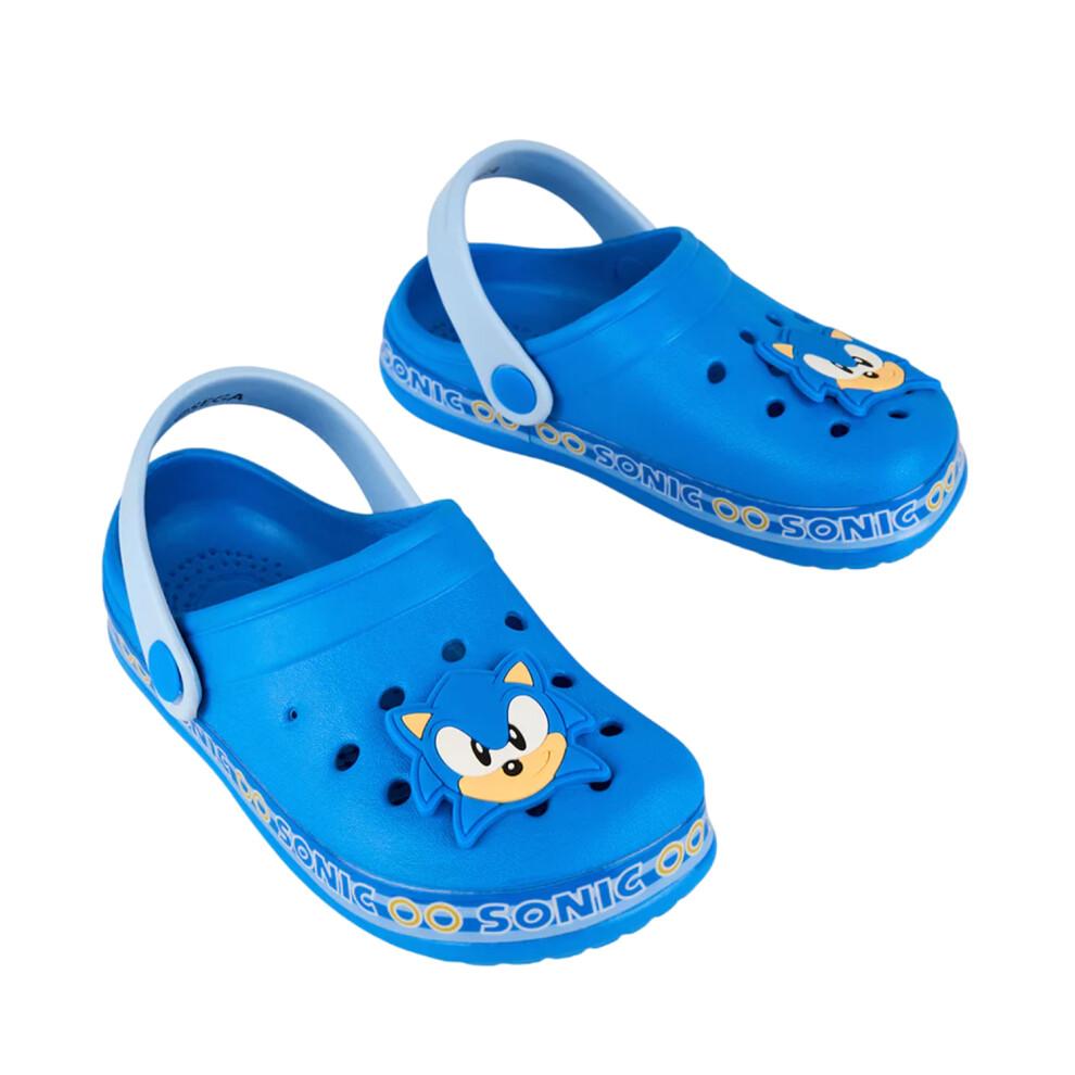 (2 UK Child, Blue) Sonic The Hedgehog Boys Clogs