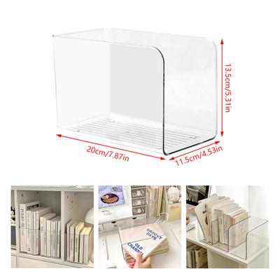Portable Transparent Acrylic Bookcase Free Combination Book Stand U-shaped Book Clip Desk Storage Rack Home Office Bookshelf