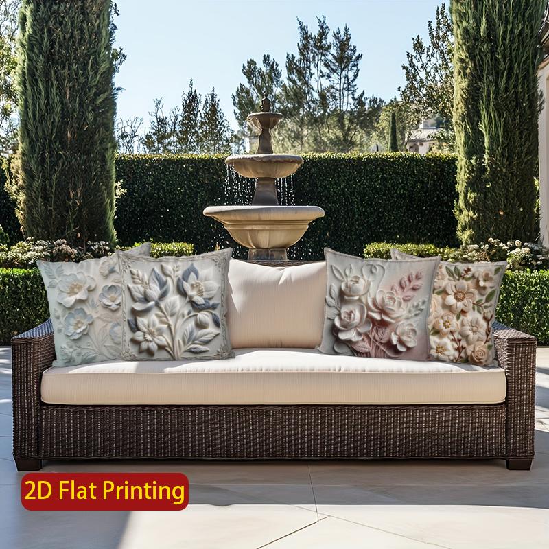 2D Blumengesticktes Muster Kissenbezüge für Zuhause Muster Kissenbezug Geeignet für Sofa Schlafzimmer Auto Kissenbezug