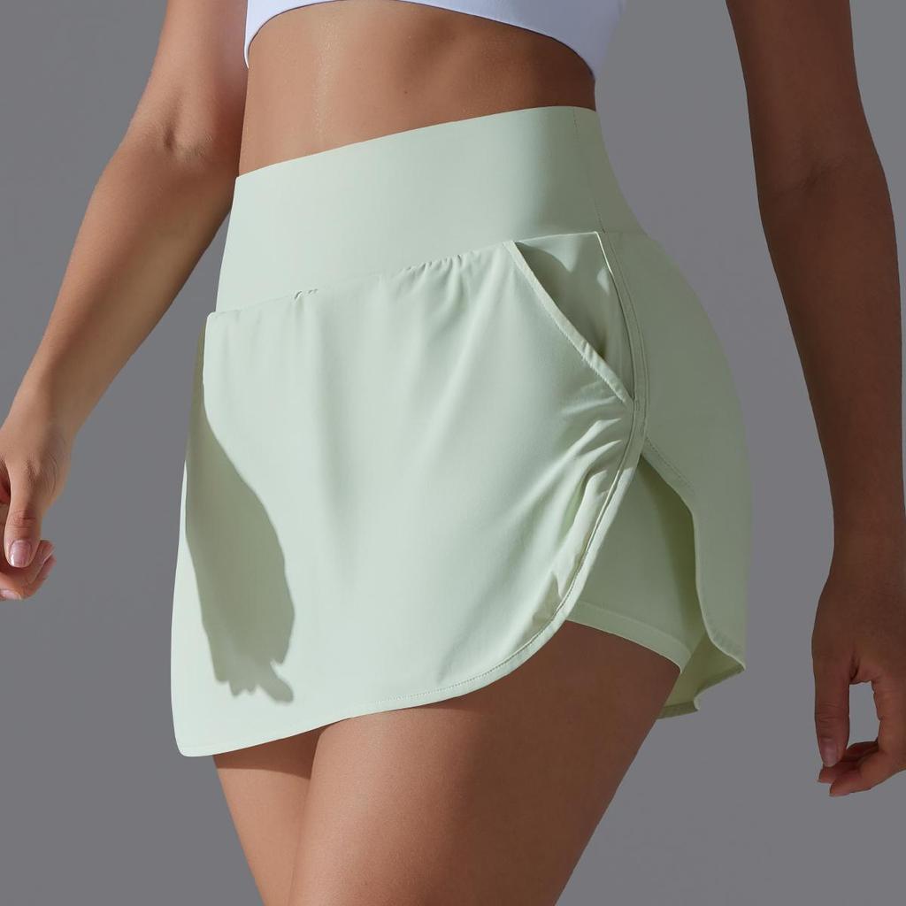 Women Yoga Short Skirts With Porkets Elastic Slim High Waist Sports Skirts Black Summer Hot Girl Skirts