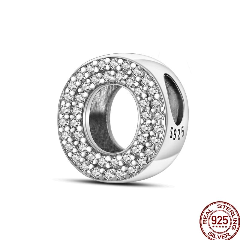 Copper 26 Letter Copper Series Shiny Zircon Lucky Letter Beads Charm Suitable Fit 3Mm Original Bracelet