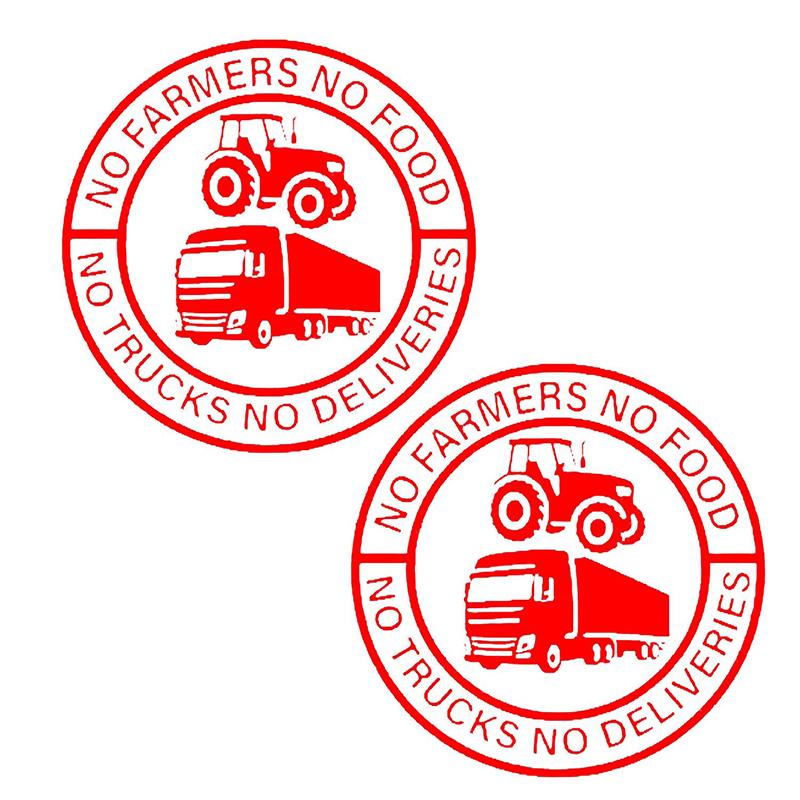 No Farmers No Food No Trucks No Deliveries Vinyl Sticker, Personalized Stickers, Heavy-Duty Weatherproof Car Sticker