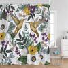Birds Flowers Shower Curtains Hummingbirds Flowers Green Leaves Plants Greenery Bath Decorations Spring Bath Curtain With Hooks