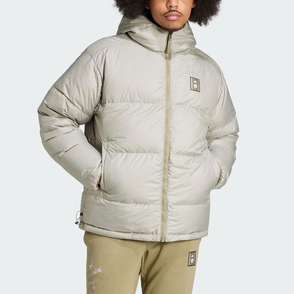 Adidas Arsenal FW24 Sezonowa Dwustronna Ciepła Kurtka Bawełniana Męska Kurtka Zielona Skórzano-Szara IT3916