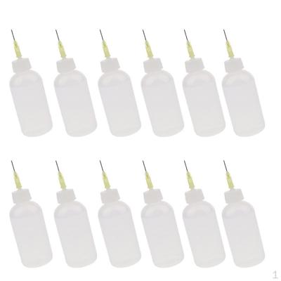 12 Stück 50 ml Kleberflasche, Präzisions-Flüssigkeits-Tropfflaschen