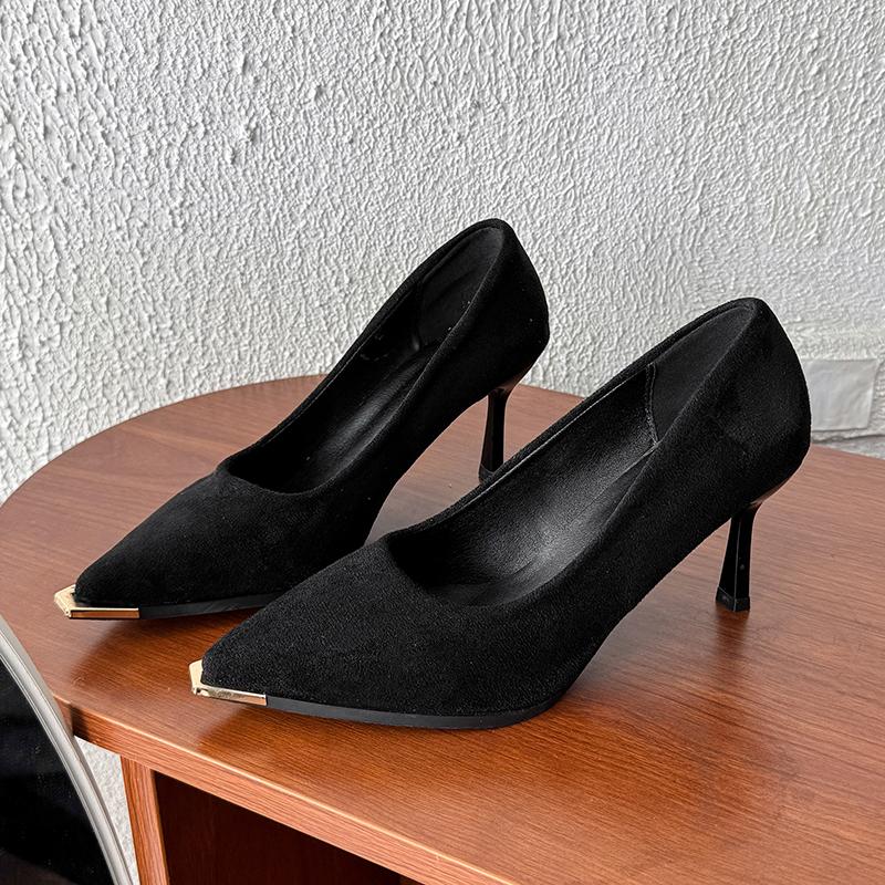2025 Nouvelles Femmes Nouvelle Mode Chaussures à Talons Hauts à Enfiler Dame Décontracté Printemps & Été Bout Pointu Talons Hauts Tacones Altos