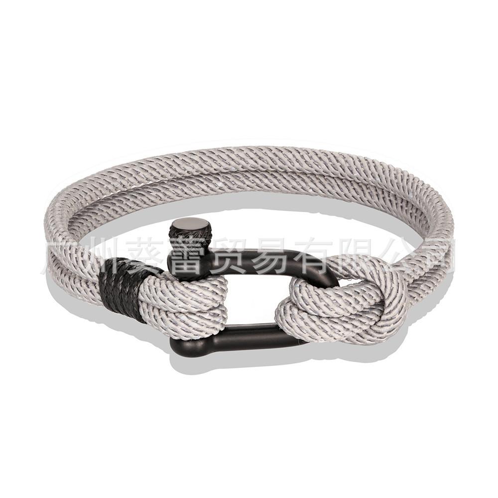 U-shaped Horseshoe Buckle Bracelet Men's Stainless Steel Couple Milan Rope Outdoor Enthusiast Bracelet
