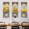 Creative 3D Vase Flower Wall Sticker for Study Room Living Room Bedroom Wall Decor