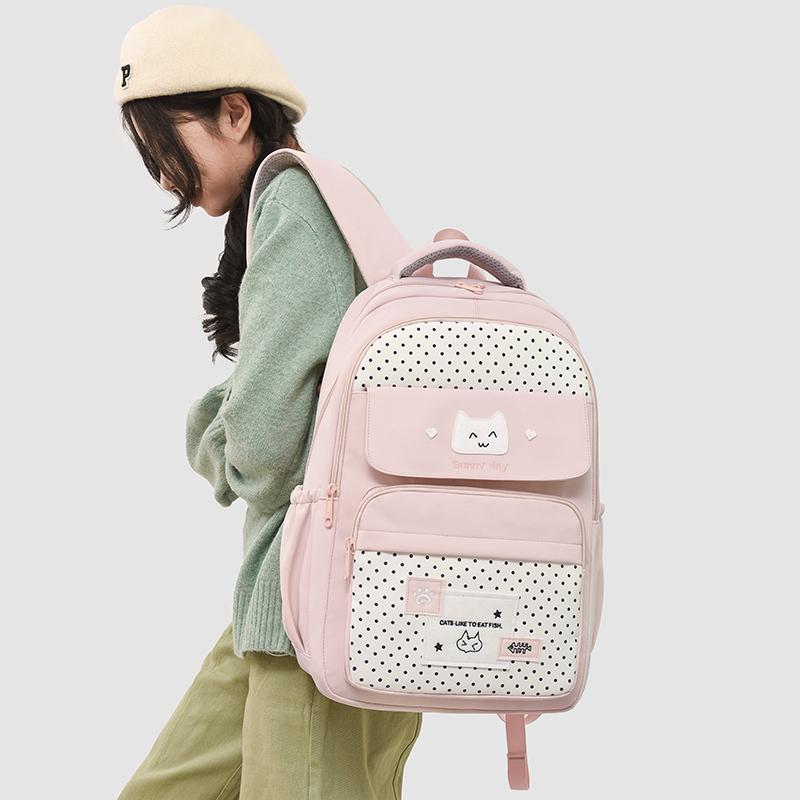 College Style Student Schoolbag Color Block Women's Lightweight Large Capacity Backpack