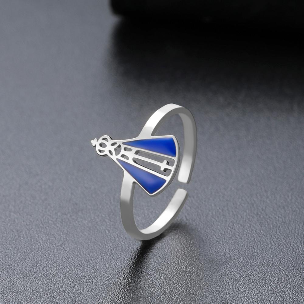Our Lady of Aparecida Ring Stainless Steel Women Adjustable Rings Patroness of Brazil Catholic Christian Faith Gift Jewelry