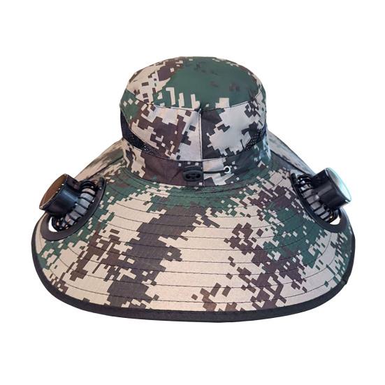 

Fan Cap Wide Brim Sun Protection Hat with Dual Power Supply Fans Solar USB Charging Built-in Battery Outdoor Cooling Hat G