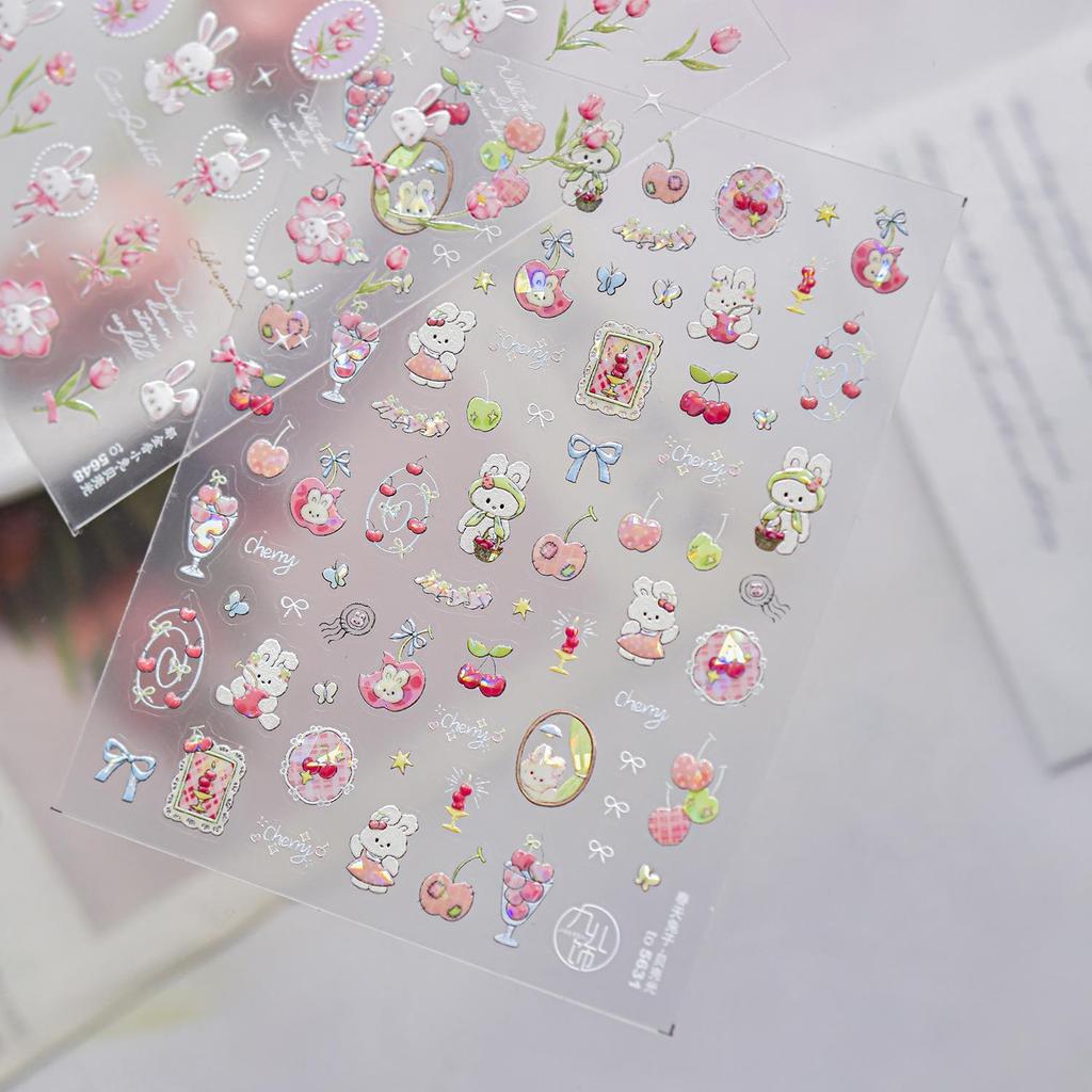 Tomoni Shell Light Sweet Rabbit Nail Stickers for Kids