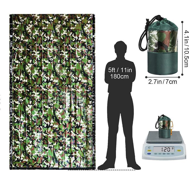 Outdoor Emergency PE Aluminum Film Sleeping Bag - Cold Relief, Warmth, Rain Protection, and Tent Storage