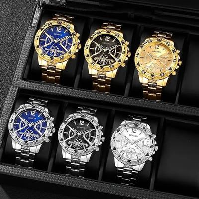 Stainless Steel Watchband Quartz Watch Luxury Business Watch Creative Men Wristwatch