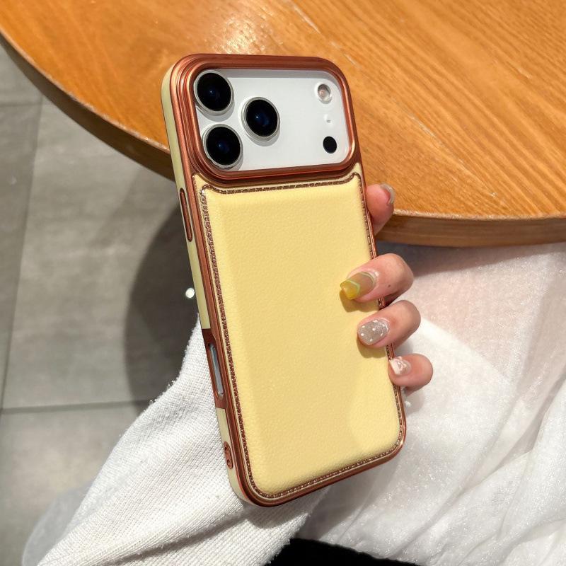 

Electroplated Bubble Leather iPhone 17PM Case for Apple 16ProMax/14/15PM 15 Pro жёлтый