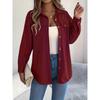 Women's Elegant Non-Stretchy Corduroy blouse - Formal Everyday Chic Shirt in, Button-Front Placket, All-Season Women's Clothing, Casual Outfits