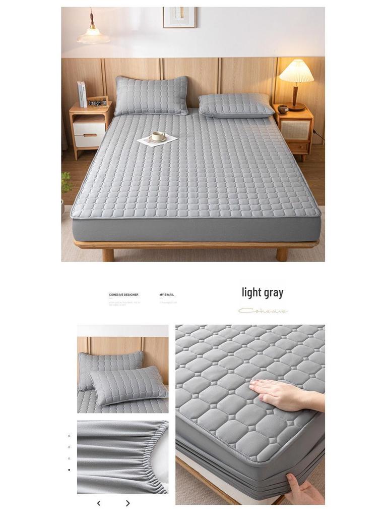 Rutschfeste, einfarbige, gesteppte Tagesdecke: Hautfreundliche, gewaschene Baumwolle