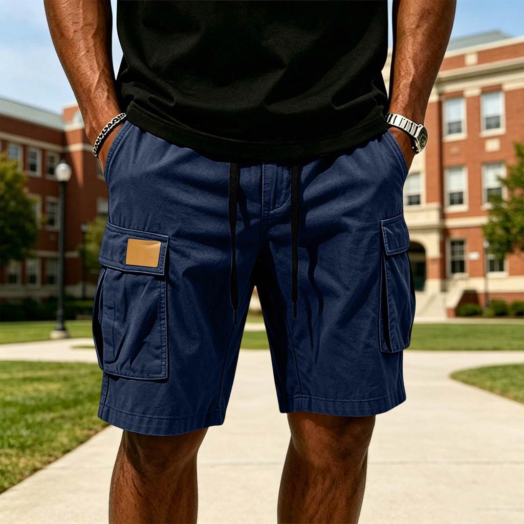 Herren Sommer Outdoor Cargoshorts Mehrere Taschen Wandern Lässig Arbeitsshorts Leichtes Atmungsaktives Material Kordelzug Taille