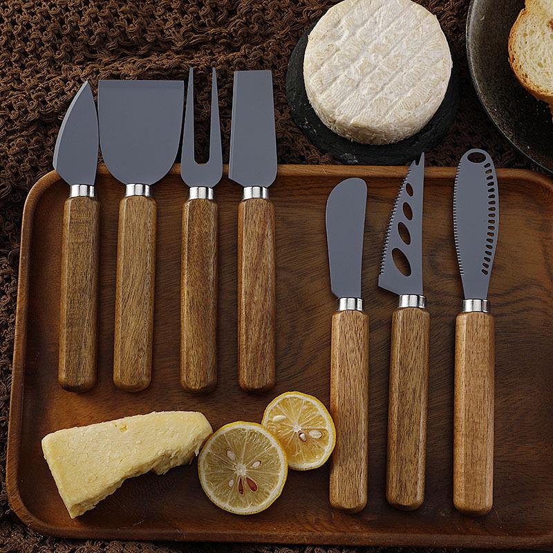 Stainless Steel Cheese Knife & Acacia Wood Handle Cutlery Set