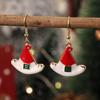 New Christmas Drip Oil Stud Earrings: Red & Green Tree, Snowman, Boots, Bells – Cute Cartoon Jewelry