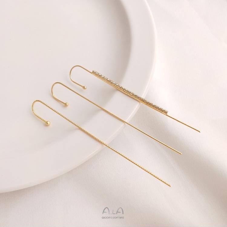 14K Gold-Filled Cubic Zirconia Stud Earrings with Conch-Style Ear Cuff