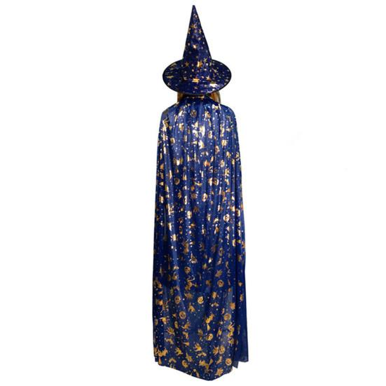 Halloween-Umhang, feine Verarbeitung, Cosplay-Kostüm, Anzieh-Sternmuster-Hut für Halloween-Weihnachtsfeiern