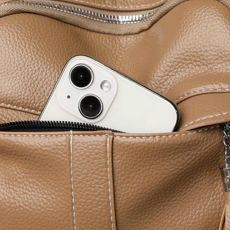 Women's Soft Leather Backpack Commuter Backpack Multifunctional Shoulder Bag