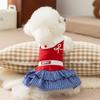Katzenkleid Weiche Katzen Schleife Kleid Hemdkragen Süßes Hundeshirtkleid Preppy Stil Kreative Haustier Prinzessinnenröcke Haustierparty