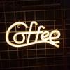 Coffee Letter Neon Sign Lamp Creative Shape Battery-Powered Flicker Free Low-Power Consumption LED Neon Light