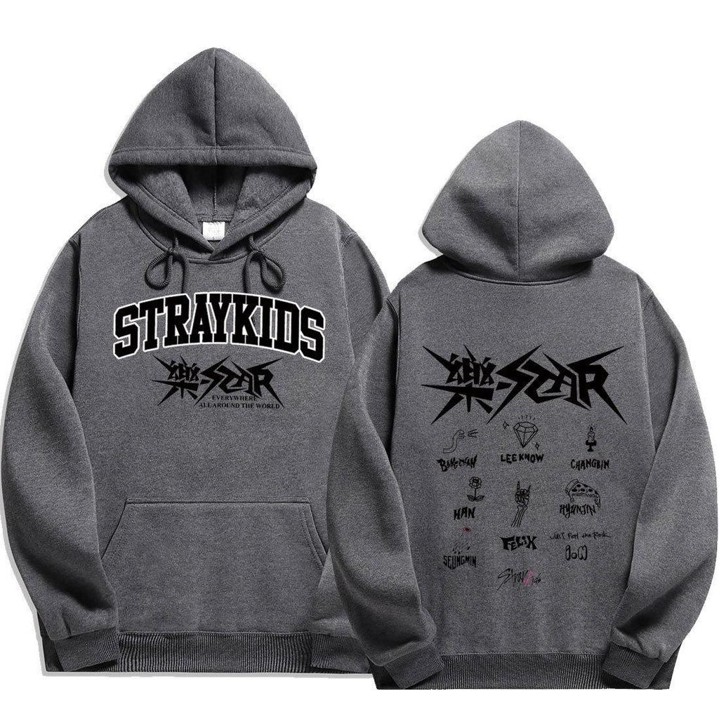 Stray Kids Hoodies Sweatshirts Women Men Cartoon Hoodie Sweatshirt Unisex Cute Printed Cheer Streetwear Coats Tops Pullovers