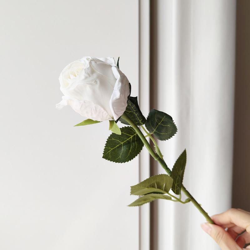 10pcs Rose Artificial Flower Burt Edge Fake Rose Stems 50cm for Wedding Home Hotel Event Floral Arrangement Decoration