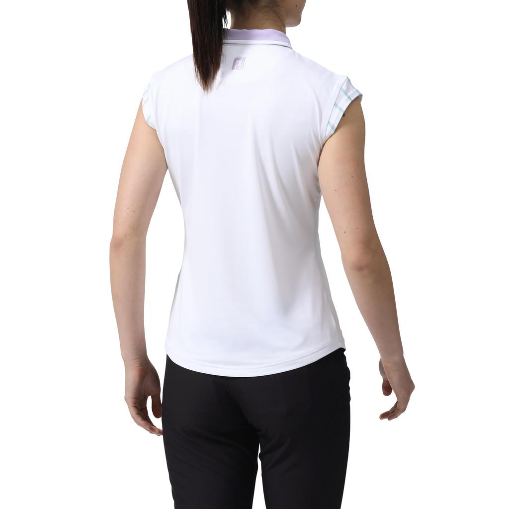 FootJoy Shoulder Stripe Cap Sleeve Shirt, White, Women's, Size Small, FJW-S24-S11, 81960-S