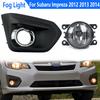 For Subaru Impreza 2012 2013 2014 Car Front Bumper Fog Light Lamp Bezel Cover W/ Chrome ABS Front Bumper Cover Fog Lamp Assembly