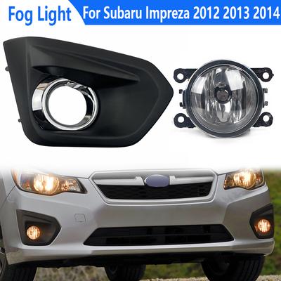 For Subaru Impreza 2012 2013 2014 Car Front Bumper Fog Light Lamp Bezel Cover W/ Chrome ABS Front Bumper Cover Fog Lamp Assembly