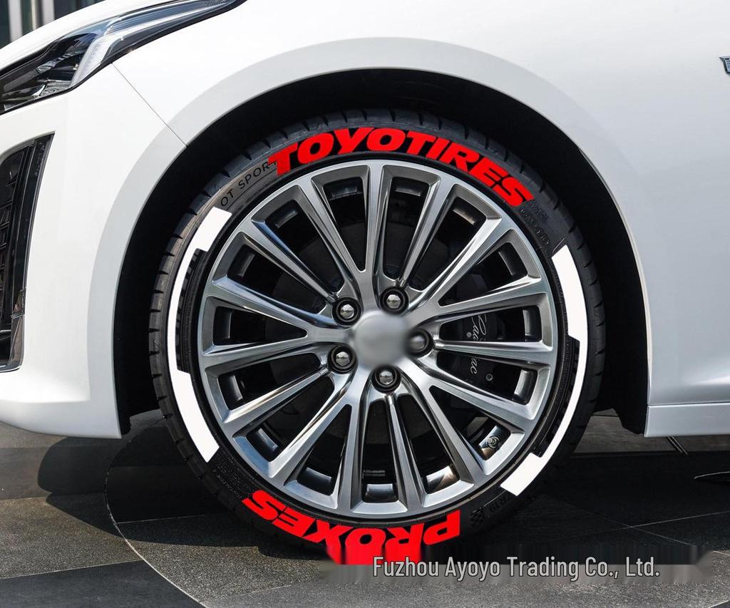 Naklejki z literami na opony samochodowe 3D - Spersonalizowany zestaw 4 szt., Dostępne w wielu kolorach